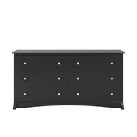 PrepacMD – Commode à 6 tiroirs Sonoma, noir, 29 po-Bois composite stratifié noir et de fabrication robuste MDF