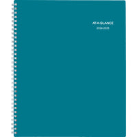 AT-A-GLANCE - Agenda scolaire hebdomadaire/mensuel Evelina 2024-2025 - 8 1/2 po x 11 po - sarcelle - bilingue-12 mois avec onglets mensuels imprimés : juillet 2024 - juin 2025