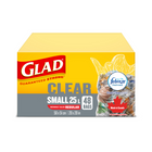 Glad à nœud facile - Petits sacs à ordures blancs Avec Febreze  - 25 L - Paquet de 48-SACS À ORDURES BLANCS: Boîte de 24 petits sacs à ordures de Glad d’une capacité de 25 L.