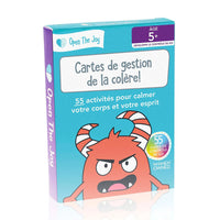 Open The Joy - Cartes de gestion de la colère! - Version française-N'explorez rien de moins que 6 sections qui aideront l'enfant à gérer sa colère avec facilité et confiance : libère ton énergie, calme ton corps, calme ton esprit, prendre une petite pause, contrôle ta respiration et des outils pour faire le point
