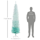 HOMCOM - Sapin de Noël artificiel fin - sapin de Noël crayon - bleu dégradé-Sûr et stable avec une base en plastique robuste pour le soutien