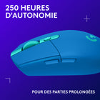 Logitech - Souris optique de jeu sans fil  G305 Lightspeed, bleue-Design classique : avec seulement 99 grammes, la souris symétrique légère G305 présente un profil compact et un dos arrondi pour une prise en main confortable et un contrôle agile pour différents styles de jeu