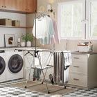 HOMCOM - étendoir à linge pliable en acier inoxydable pour sécher les vêtements - argenté-Livré entièrement assemblé pour une utilisation immédiate 