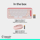 Logitech - Pop Icon ensemble clavier et souris Bluetooth - Rose-Plastique recyclé: les pièces en plastique de l’ensemble Pop Icon Combo contiennent entre 37 % et 70 % de plastique recyclé selon la couleur, emballage responsable utilisant du papier certifié FSC
