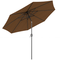 Outsunny - Parasol de marché rond pour patio - 10 pi x 8 pi - café-Parasol rond φ10' (295 cm) pour terrasse avec 8 baleines offrant une protection contre le soleil