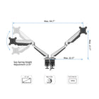 ShoppingAll - Support pour deux moniteurs avec 2 bras pivotants - Argent-Ce support de bureau entièrement réglable peut être fixé à l'aide d'une pince en C ou d'un passe-fil sur n'importe quelle surface de travail.