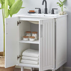Modway - Augusta 24" Vanette de salle de bain - Blanc blanc-Trous centraux de 8 pouces