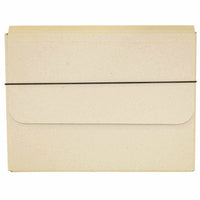 JAM Paper - Mallette de transport pour dossiers épais avec élastique - 10 x 1 1/4 x 13 1/4 - Kraft naturel-Étui de transport portefeuille en kraft brun naturel