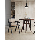 Manhattan Comfort - Lot de 2 chaises de salle à manger Hamlet 19,67 po style industriel chic avec accoudoirs - noir et cannage naturel-Cannage naturel fin fabriqué à partir de véritable rotin en bois