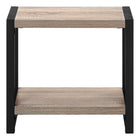 Monarch Specialties - 2083 Table D'Appoint - 22 po H/Taupe Fonce/Metal Noir-Pieds métalliques robustes en noir pour plus de stabilité