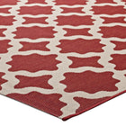 Modway - Cerelia Treillis marocains intérieurs et extérieurs Tapis 9 pi l x 12 pi L - Rouge et beige-Haute densité / Tissé à la machine
