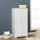 HOMCOM - Armoire de rangement 27,6 po L - blanc-Deux étagères réglables sur trois niveaux pour une organisation personnalisable 