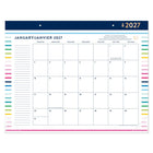 AT-A-GLANCE – Sous–main Emily Ley 2027 – 17 po x 22 po – rayures joyeuses – bilingue-12 mois : janvier 2027 à décembre 2027