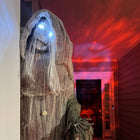 Outsunny - Sorcière Squelette Animée 6pi - Décorations d'Halloween-Idéale pour une utilisation intérieure ou extérieure couverte, maisons, fêtes, et espaces publics 