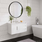 Modway - Vitality 36" Vanette de salle de bain - Blanc blanc-Construction en MDF et panneau de particules