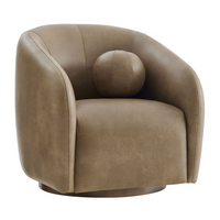 Modway - Holland Pivot Cuir végane Fauteuil - Champignon-Fauteuil pivotant courbé