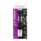 Tombow - Fudenosuke Pastel - Blanc - Paquet de 2-Écrit sur du papier foncé et clair