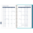 Mead - Agenda hebdomadaire/mensuel arche sarcelle 2025 - 8-1/2 po H x 5 1/2 po l - Sarcelle - Bilingue-Un mois sur 2 pages avec des blocs quotidiens non lignés pour la planification ouverte, plus une section pour les notes et des calendriers de référence des mois passés / futurs