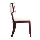 Manhattan Comfort - Lot de 2 chaises de salle à manger traditionnelles Pulitzer 46 cm, revêtement similicuir blanc perle et noyer-Couture verticale du dossier