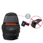 Swissdigital - Sac à dos noir NEPTUNE avec localisateur SDD-Le compartiment rembourré pour ordinateur portable est conçu pour s'adapter à n'importe quel ordinateur portable jusqu'à 16 pouces, et le compartiment rembourré pour tablette est conçu pour s'adapter à n'importe quelle tablette jusqu'à 9,75 pouces.