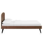 Modway - Bronwen Bois Lit plateforme Queen, Noyer-Bois d’hévéa, MDF et placage de grains de bois