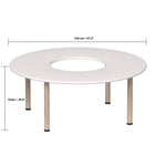 Beleduc Furniture - table ronde de classe Emmanuele - avec un trou rond au centre - 120 L X 120 W cm - blanc-Idéale pour que les enfants jouent, prennent leurs repas ou étudient