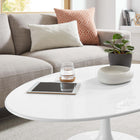 Modway - Lippa Ovale de 42 po Bois Table basse - Blanc-6