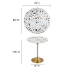 Modway - Lippa Rond de 20 po Terrazzo Table d’appoint - Terrazzo d’or-Terrazzo Top