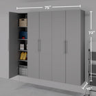 Prepac - Armoire de rangement de travail HangUps ensemble R - gris-Fini stratifié gris clair