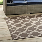 Modway - Cerelia Treillis marocains intérieurs et extérieurs Tapis 9 pi l x 12 pi L - Beige clair et beige foncé-Polypropylène 100% doux