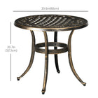 Outsunny - Table d'appoint d'extérieur avec fonte d'aluminium - bronze-Conception légère pour un transport facile où vous voulez 