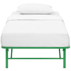 Modway - Horizon Acier inoxydable Cadre de lit simple, Vert-Élimine le besoin de sommier