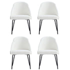 Manhattan Comfort - Lot de 4 chaises de salle à manger modernes Gracie 61,5 cm, revêtement similicuir blanc et noir-Chaise de salle à manger moderne pour salle à manger et usage de travail Lot de 4