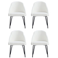 Manhattan Comfort - Lot de 4 chaises de salle à manger modernes Gracie 61,5 cm, revêtement similicuir blanc et noir-Chaise de salle à manger moderne pour salle à manger et usage de travail Lot de 4