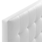 Modway - Lily Vinyle rembourré Tête de lit King, Blanc-Cadre en panneaux de fibres et contreplaqué