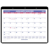 AT-A-GLANCE - Calendrier mural/de bureau mensuel 2027 - 8 1/8 po H x 11 po l - bilingue-Format des pages : 8 1/8 po H x 11 po l