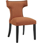 Modway - Curve Tissu Chaise à manger - Orange-Chaise de salle à manger avec moulure en tête de clou