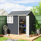 Outsunny - remise de jardin extérieure 7 pi x 5,5 pi avec porte verrouillable-Quatre aérations pour la circulation de l'air et une fenêtre pour laisser entrer la lumière du jour
