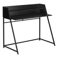 Monarch Specialties - 7547 Bureau 48 po L - Noir/Metal Noir-Bureau d'ordinateur au fini noir avec une petite huche avec 1 longue tablette