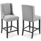 Modway - Baron Tissu rembourré Tabouret de comptoir - Gris clair - Ensemble de 2-Tabouret de comptoir moderne élégant