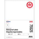 Avery - Étiquettes Imperméables - 8.5 po x 11 po - Paquet de 50-Blanc