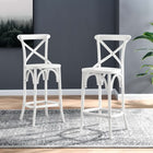 Modway - Gear Tabouret de comptoir - Blanc-Capsules de pied non marquées