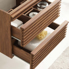 Modway - Render Support mural de 24" Armoire de toilette de salle de bain (lavabo non inclus) - Noyer-Coiffeuse à grains de noyer