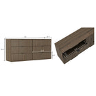 Manhattan Comfort - Clive 72" Commode double à 6 tiroirs style milieu du siècle moderne - Noyer brun-Les tiroirs s’ouvrent sur des coulisses à extension 0,75 pour un accès fluide et pratique