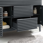 Modway - Render 48" Armoire de lavabo compatible avec un seul lavabo (non inclus) - Gris-Tiroirs à extension complète