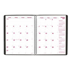 Brownline - 2027 agenda mensuel 14 mois Brownline couverture souple – 11 po x 8 1/2 po – noir-Reliure spirale double avec couverture souple aspect lézard