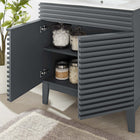 Modway - Render 30" Armoire à coiffeuse de salle de bain - Gris blanc-Trous centraux de 8"
