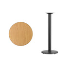 Flash Furniture – Table bistro ronde en stratifié fini naturel de 24 po avec base circulaire de 18 po (XURD24NTTR18B)-Table d'hospitalité à hauteur de bar