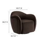 Modway - Compose Performance Velvet Fauteuil pivotant - Marron chocolat-Ossature en bois