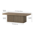 Hudson&Canal - Table basse rectangulaire Torren (122 cm de largeur) - Chêne gris vieilli-Dimensions du produit : 22" L x 47,5" l x 15" H